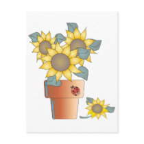 SUNFLOWER & LADYBUG by SHARON SHARPE postcards