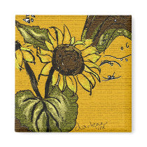 sunflower magnets by artworkbydarlene sunflower magnets