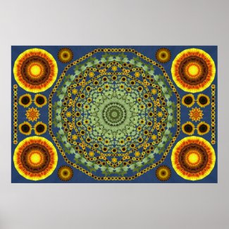 Sunflower Mandala 2 Posters