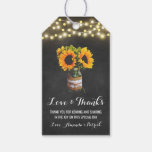 sunflower mason jar chalkboard wedding thank you gift tags at