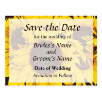 Sunflower Medallion Save the Date Postcard
