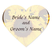 Sunflower Medallion Save the Date Sticker