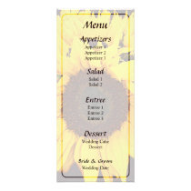 Sunflower Medallion Wedding Menu rack cards
