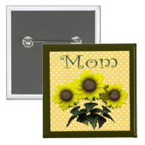 Sunflower Mom Buttons buttons