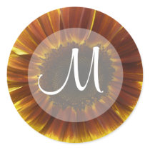 Sunflower Monogram Seal Sticker