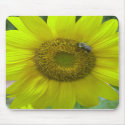 Sunflower mousepad with Honey Bee