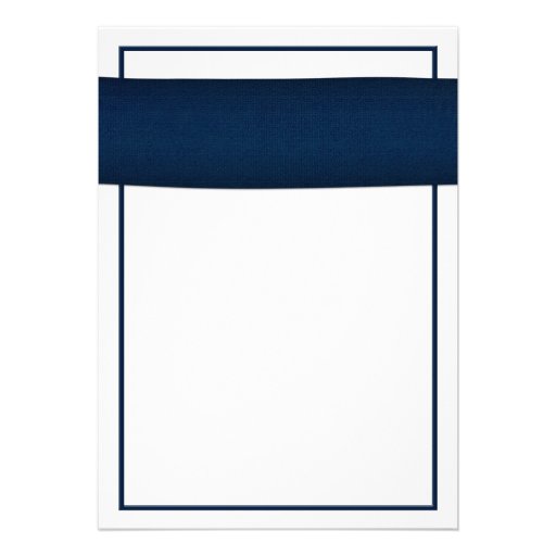 Sunflower Navy Blue Ribbon Wedding Invitation