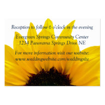 Sunflower Navy Wedding Reception Insert business cards