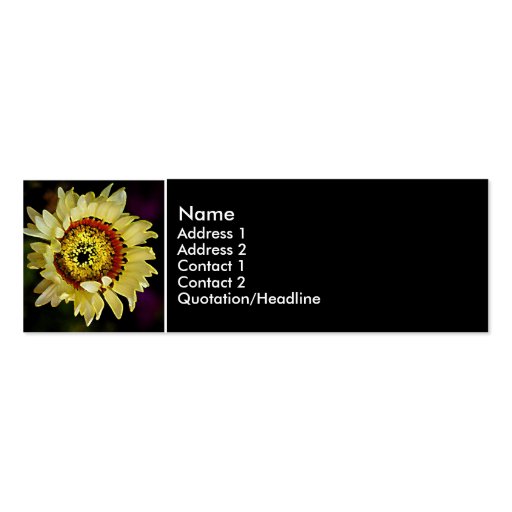 sunflower of a sort business card template (front side)