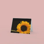 Sunflower on Black Blank Note Card cards