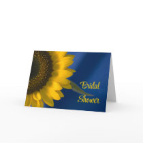 Sunflower on Blue Bridal Shower Invitation Card