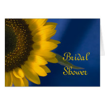 Sunflower on Blue Bridal Shower Invitation Card