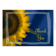 Sunflower on Blue Bridesmaid Thank You Note Card