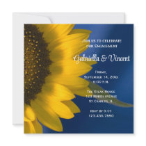 Sunflower on Blue Engagement Party Invitation