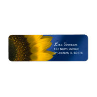 Sunflower on Blue Return Address Label