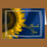 Sunflower on Blue Thank You Note cards