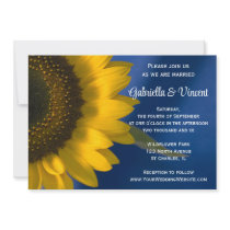 Sunflower on Blue Wedding Invitation