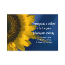 Sunflower on Blue Wedding Reception Card Business Cards