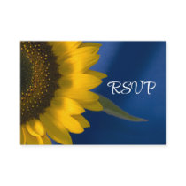 Sunflower on Blue Wedding RSVP Response Card Business Card