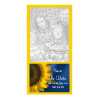 Sunflower on Blue Wedding Save the Date Photo Card