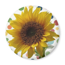 Sunflower on Dots magnets