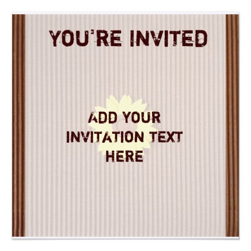 Sunflower on "Faux Textured Paper" Invitation
