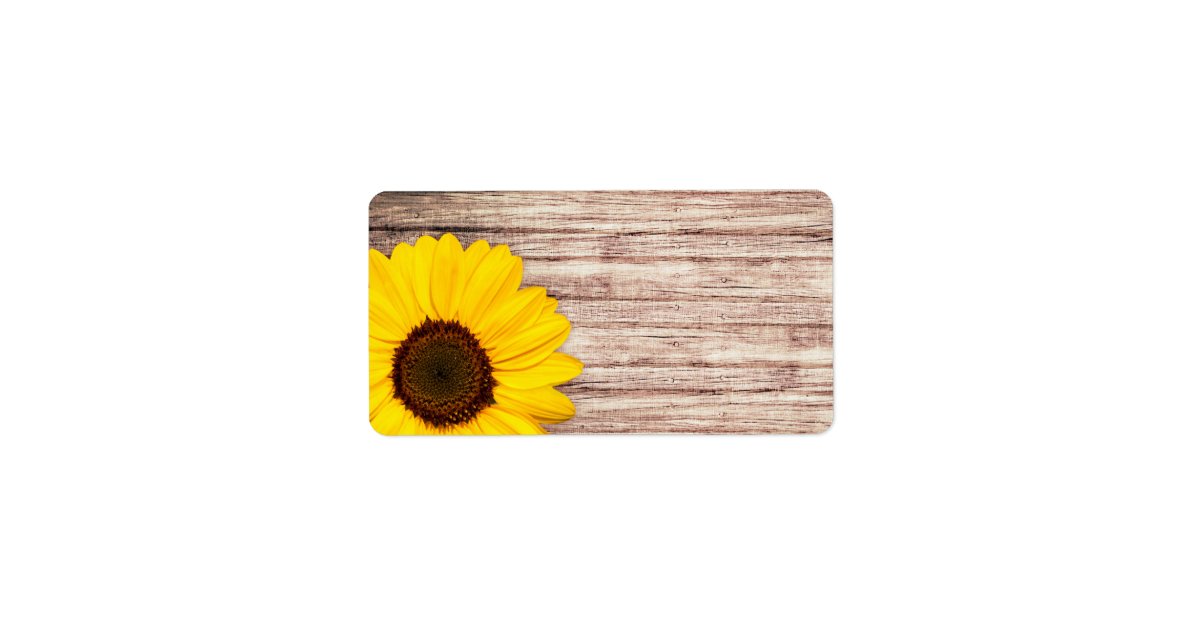 Sunflower On Rustic Barn Wood Blank Label Zazzle