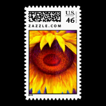 Sunflower Painting Picture Postage Stamp