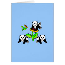 Sunflower Panda Bears Card