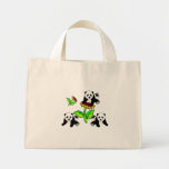 Sunflower Panda Bears Tote Bags
