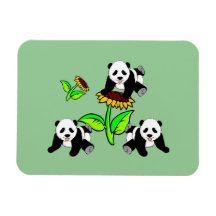 Sunflower Pandas Flexible Magnets