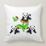 Sunflower Pandas Throw Pillow