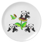Sunflower Pandas Dinner Plate