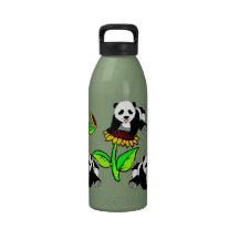 Sunflower Pandas Water Bottles
