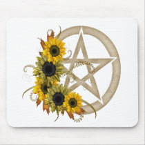 Sunflower Pentagram Mouse Pad