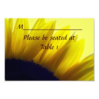 Sunflower Personalized Wedding Engagement Place 3.5x5 Paper Invitation Card