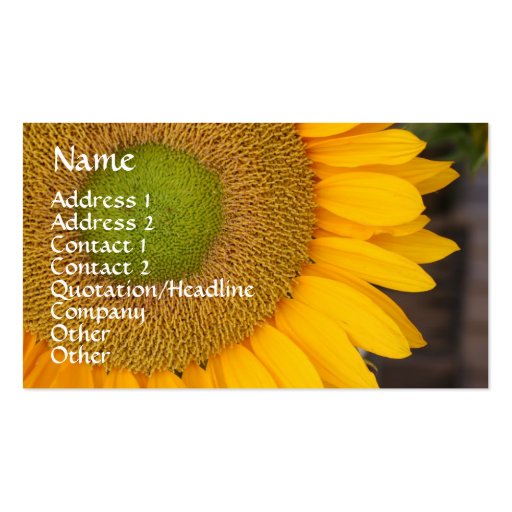 Sunflower Petals Floral Business Card (front side)