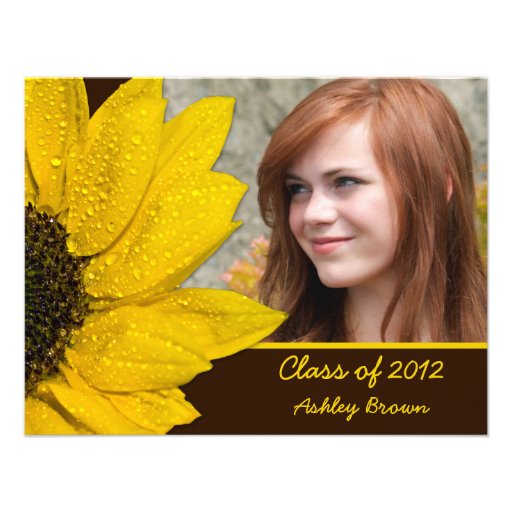 Sunflower Photo Graduation Invitation