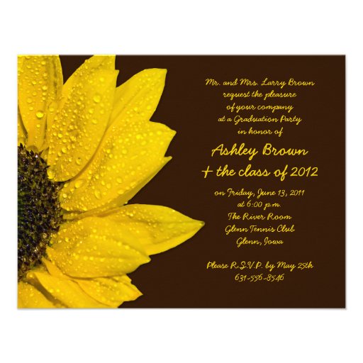 Sunflower Photo Graduation Invitation