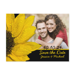 Sunflower Photo Wedding Save the Date Postcard