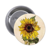 Sunflower Pinback Button