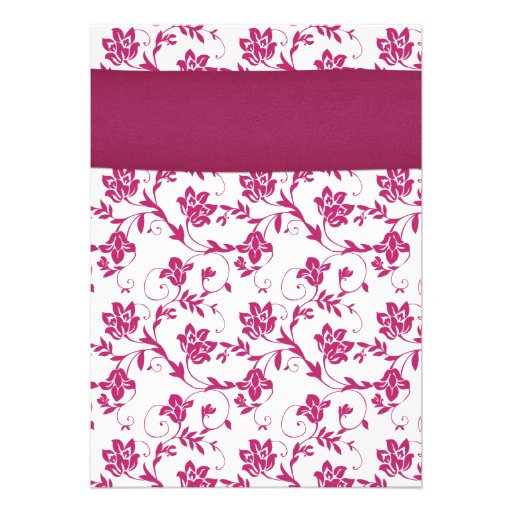 Sunflower Pink Damask Floral Wedding Invitation