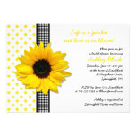Sunflower Polka Dot Gingham Bridal Shower Invite