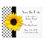 Sunflower Polka Dots Save the Date Card Custom Invites