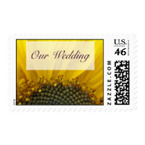 Sunflower Print Wedding Postage Stamp