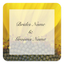Sunflower Print Wedding Stickers