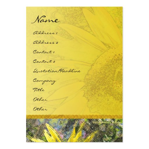 Sunflower Profile Card Business Card (front side)