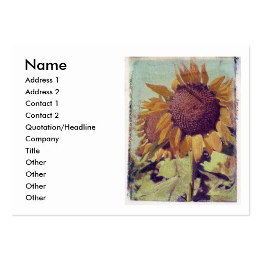 Sunflower profile card business card template (front side)
