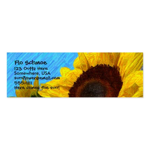 Sunflower Profile Card Business Card Template (front side)