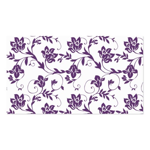 Sunflower Purple Damask Floral Wedding Place Cards Business Card Template (back side)